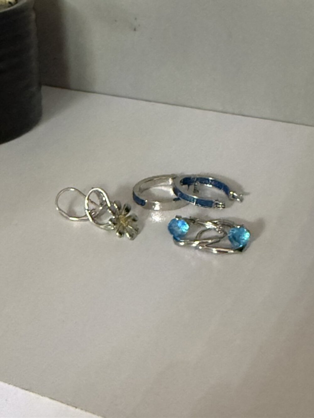 Cubic Zirconia Huggie Drop Earrings